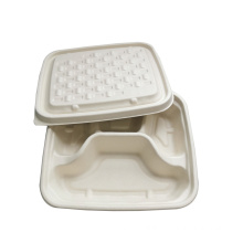 Disposable Bagasse Food Packaging 4-Compartment Containers